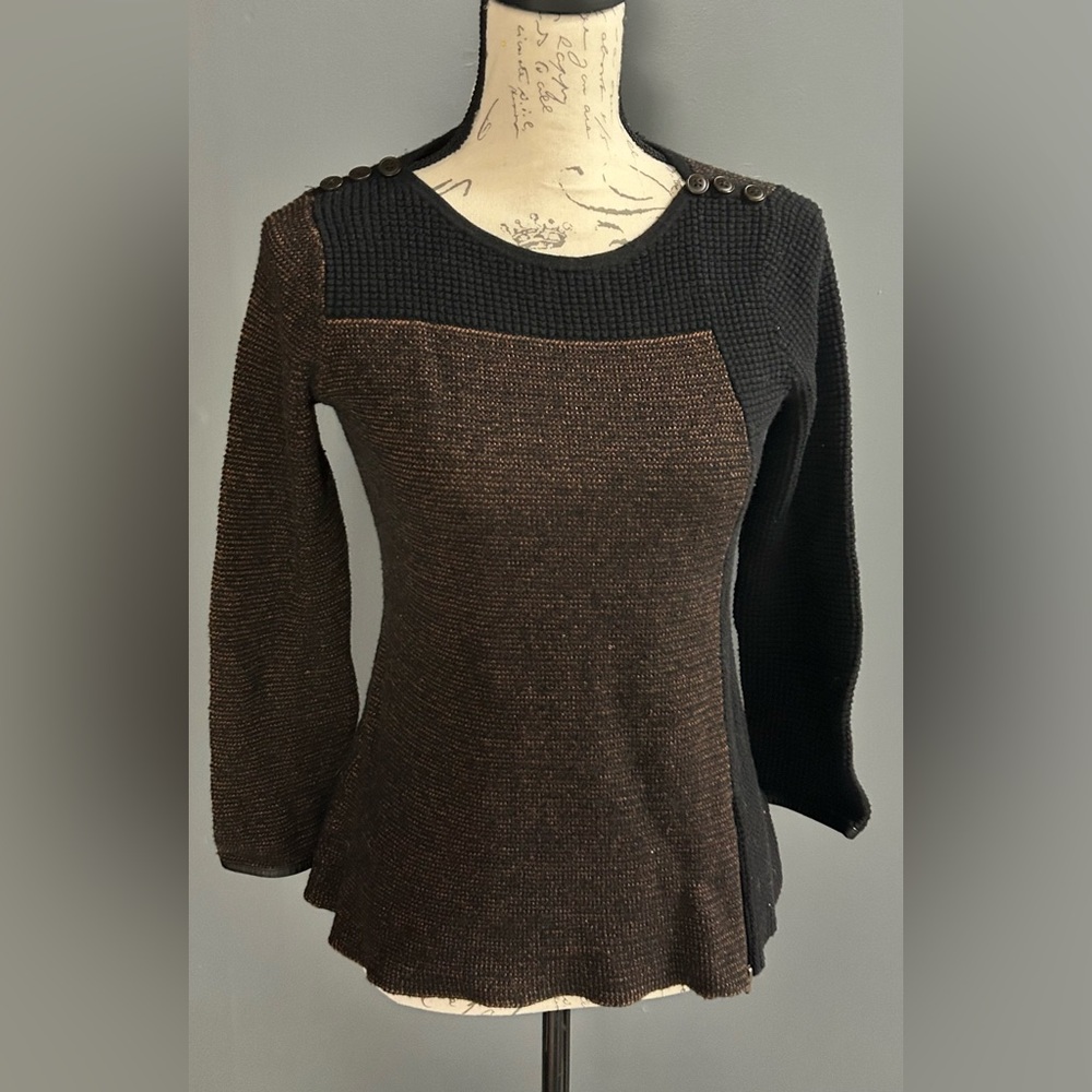 NIC+ZOE Black and Brown Textured Sweater - Picture 5 of 9